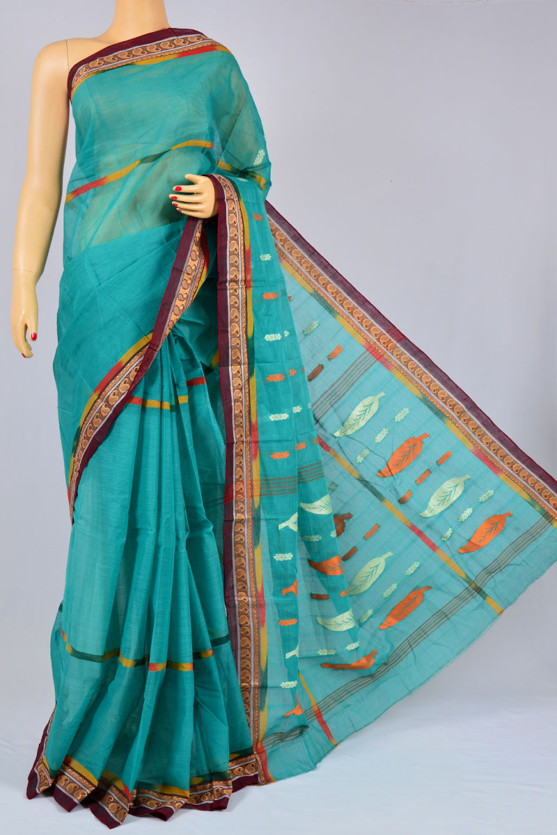 Maya Color Handwoven Bengal Handloom Pure Cotton Tant Saree (without Blouse) - MC250175