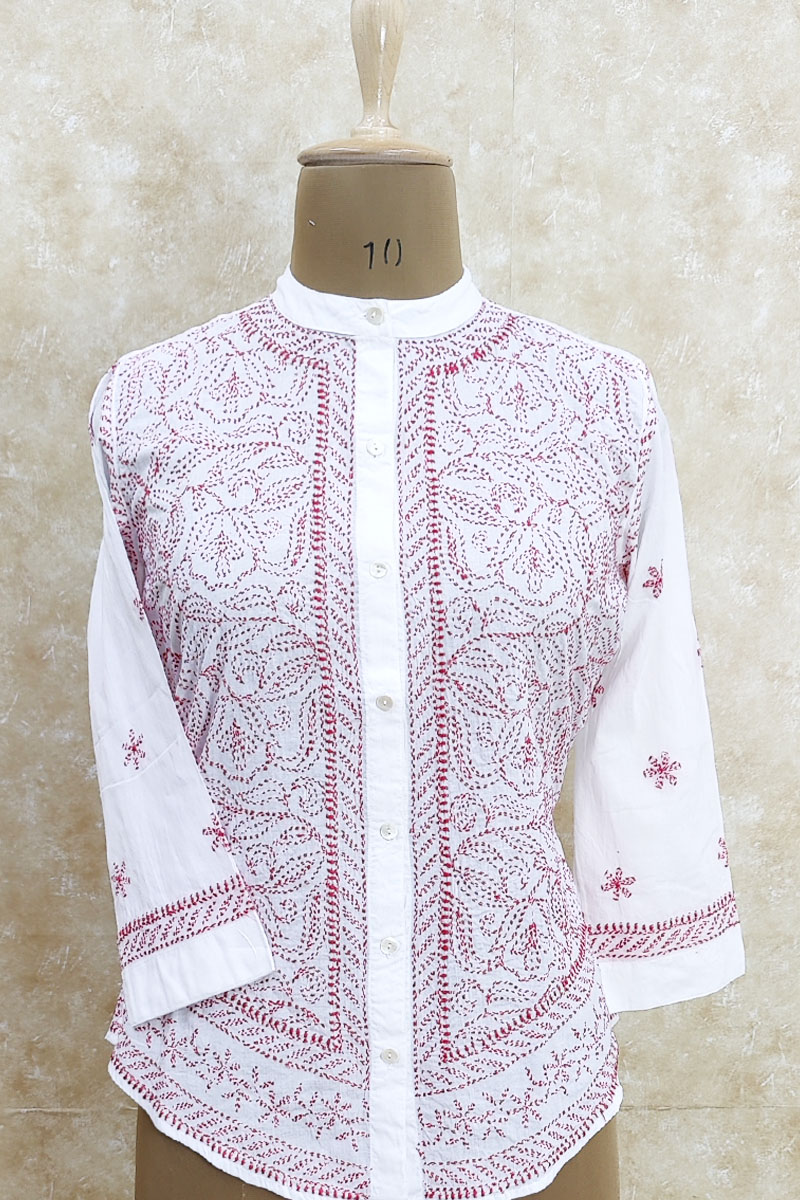 Handwork Chikankari Embroidery Cotton Short Kurti, Casual Wear at Rs  650/piece in Jaipur