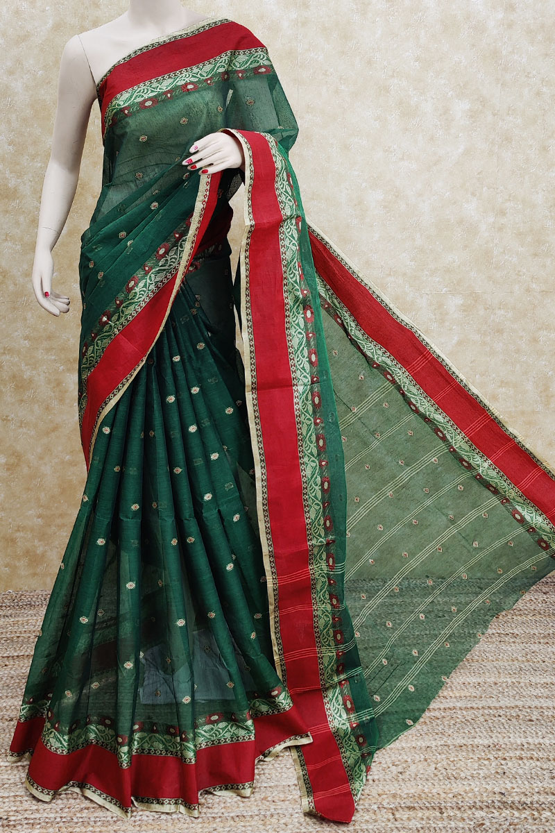 Dark Green Organza Floral Printed Silk Saree – SHANGRILA DESIGNER