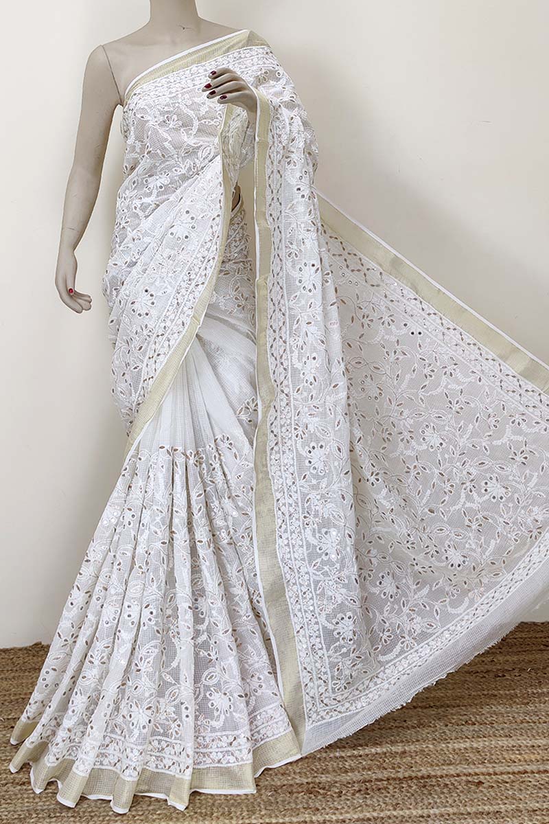 White Gota Work Saree