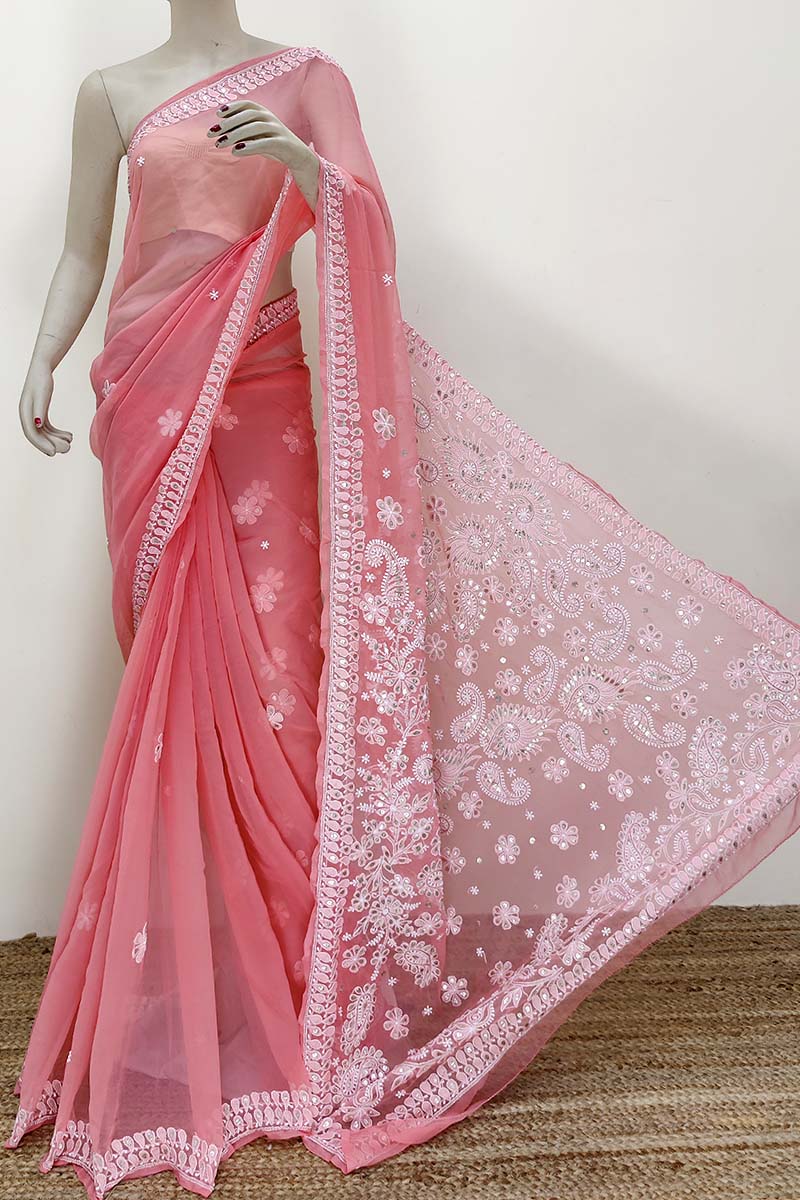 Peach Gota patti embellished saree available only at Pernia's Pop Up Shop.  2023