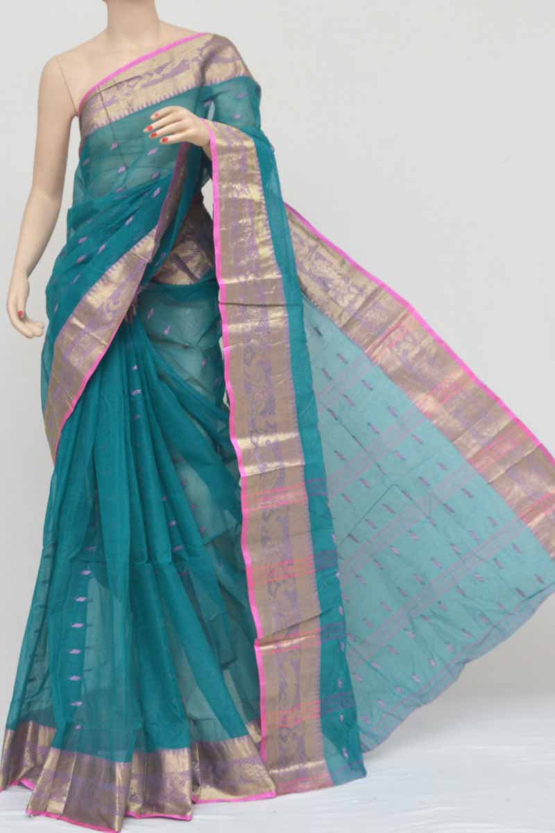 Dhaniakhali Tant Saree - Pure Cotton Saree - TheCrazylooms.com