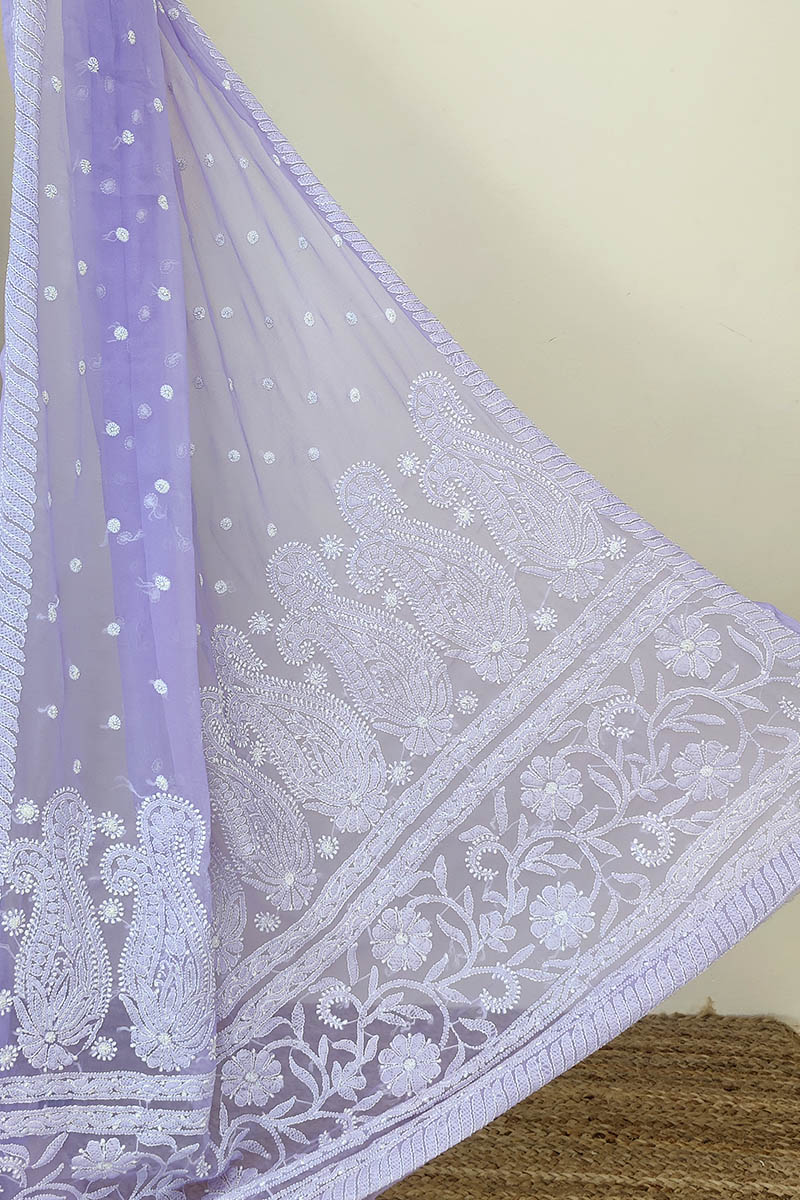 RenuDadlani :: Lilac chikankari saree