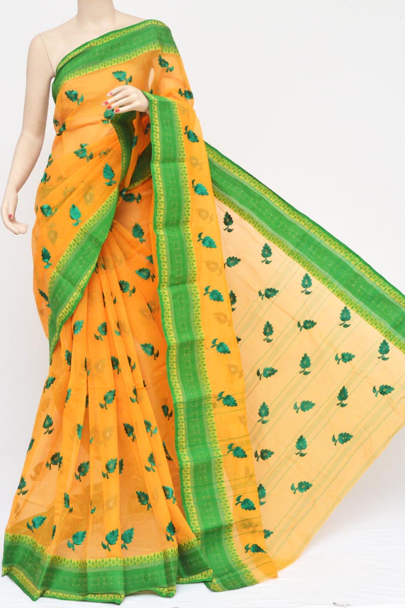 Yellow Colour Cotton Tant Bengal Handloom Saree (without Blouse) - Mc2510465