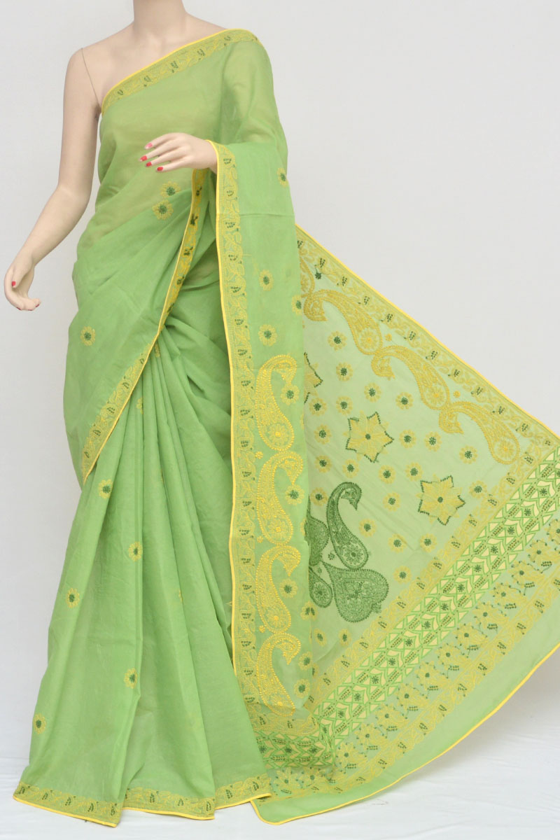 Buy lucknowi chikan sarees online, Pure lucknowi chikan sarees, Trendy ...