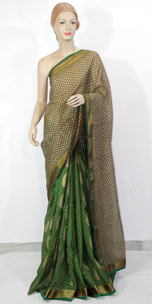 Buy Exclusive Half-Half Art Silk Saree 11307 | www.maanacreation.com