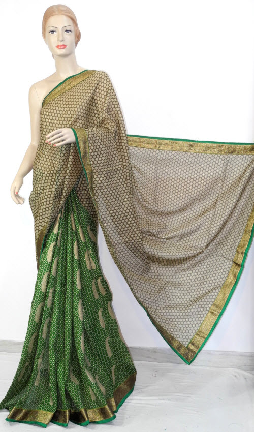 Buy Exclusive Half-Half Art Silk Saree 11307 | www.maanacreation.com