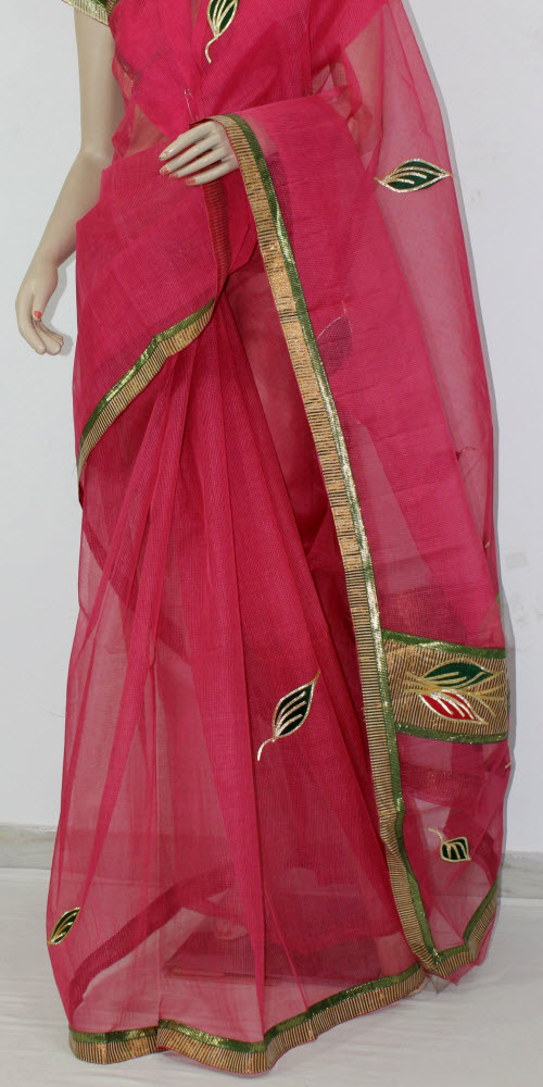 Details about   Rajasthani Traditional Kota Cotton Saree with Gotta Patti Designer Wedding Sari 