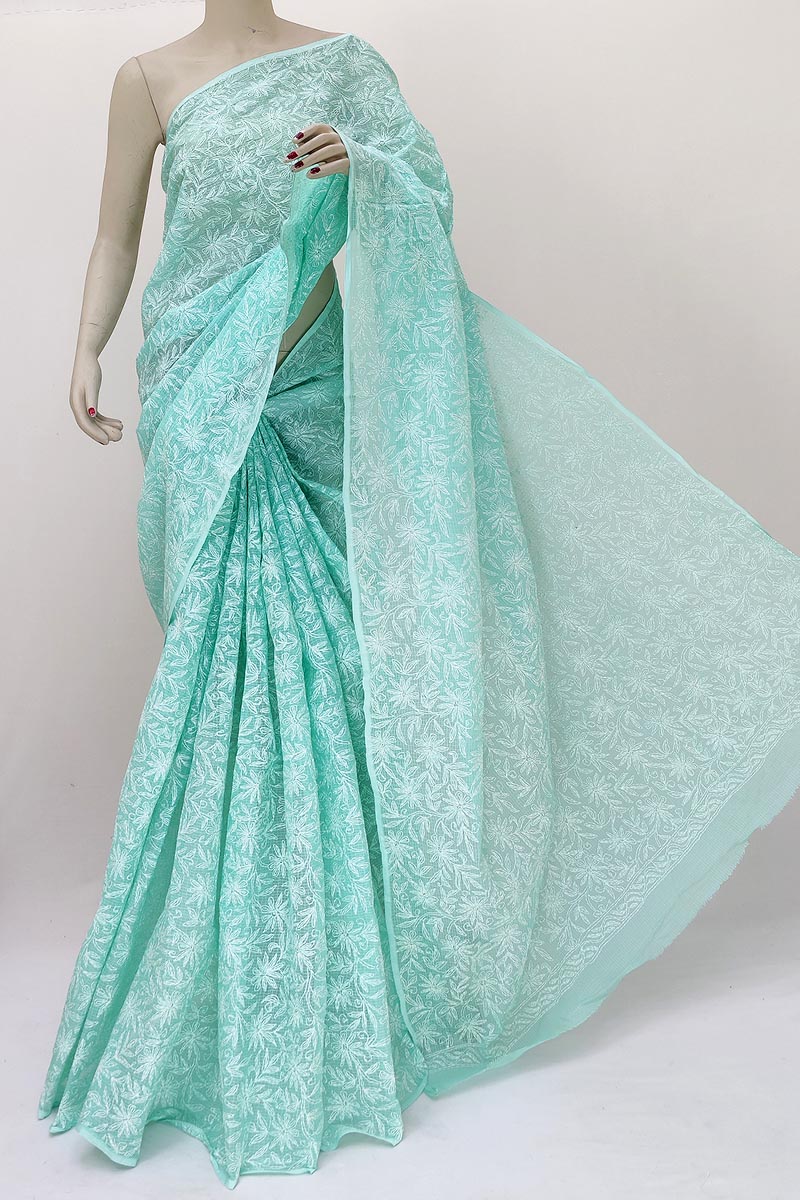 Ethnics Land Embroidery Faux Georgette with Chikankari Tepchi Work Saree at  Rs 2499 in Mumbai