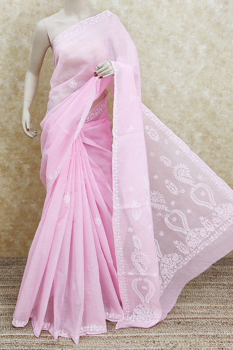 Buy the amazing Peach Pink Chikankari Saree online-Karagiri – Karagiri  Global