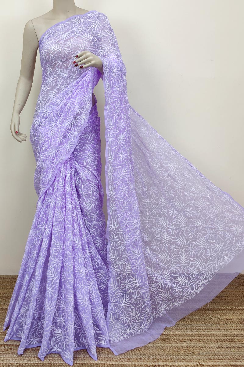 Lavender Colour Georgette Allover Tepchi (Saree with Blouse) MC252580