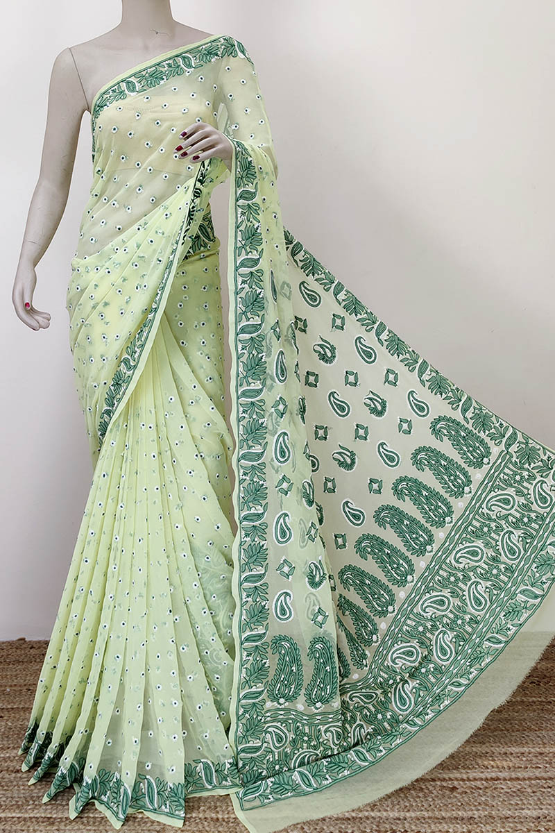 Lemon green Kanchipuram silk saree... - Kanchi Pattu Sarees | Facebook