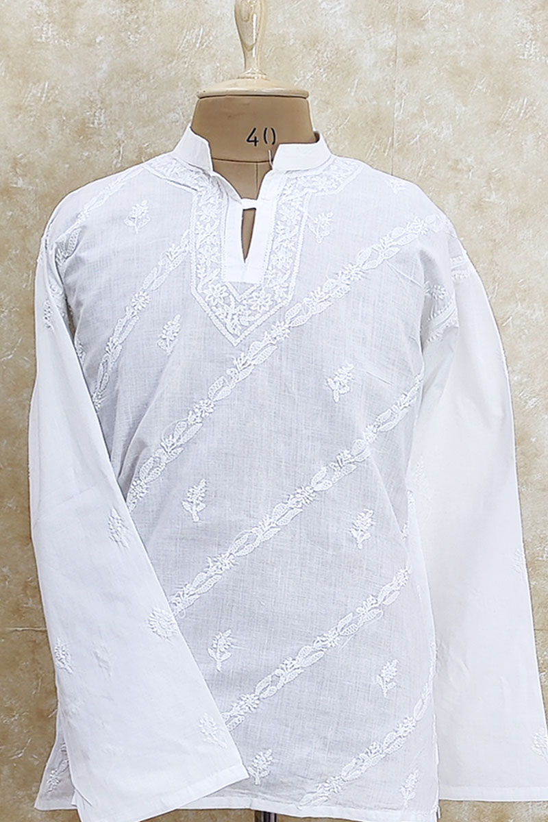 Buy Men's Cotton Printed Full Sleeve Short Kurti (Pink, L)-PID44458 at  Amazon.in