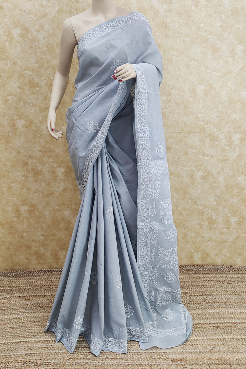 Buy Siril Chiffon Grey Color Saree With Blouse Piece | sarees for Women|  saree | sarees Online at Best Prices in India - JioMart.