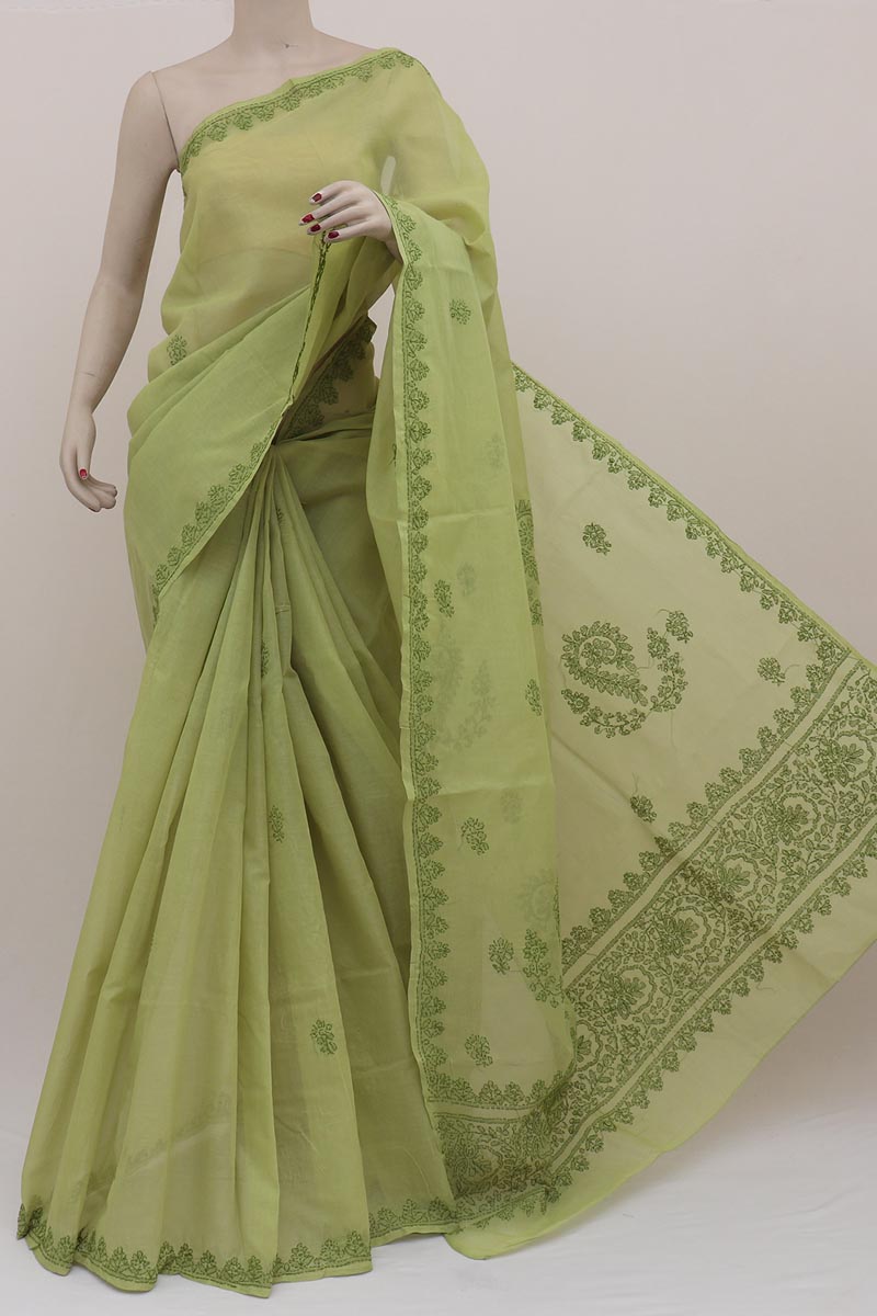 Vikram vedha Colletions - Buy Plain Mehendi Green Saree | Buy Now